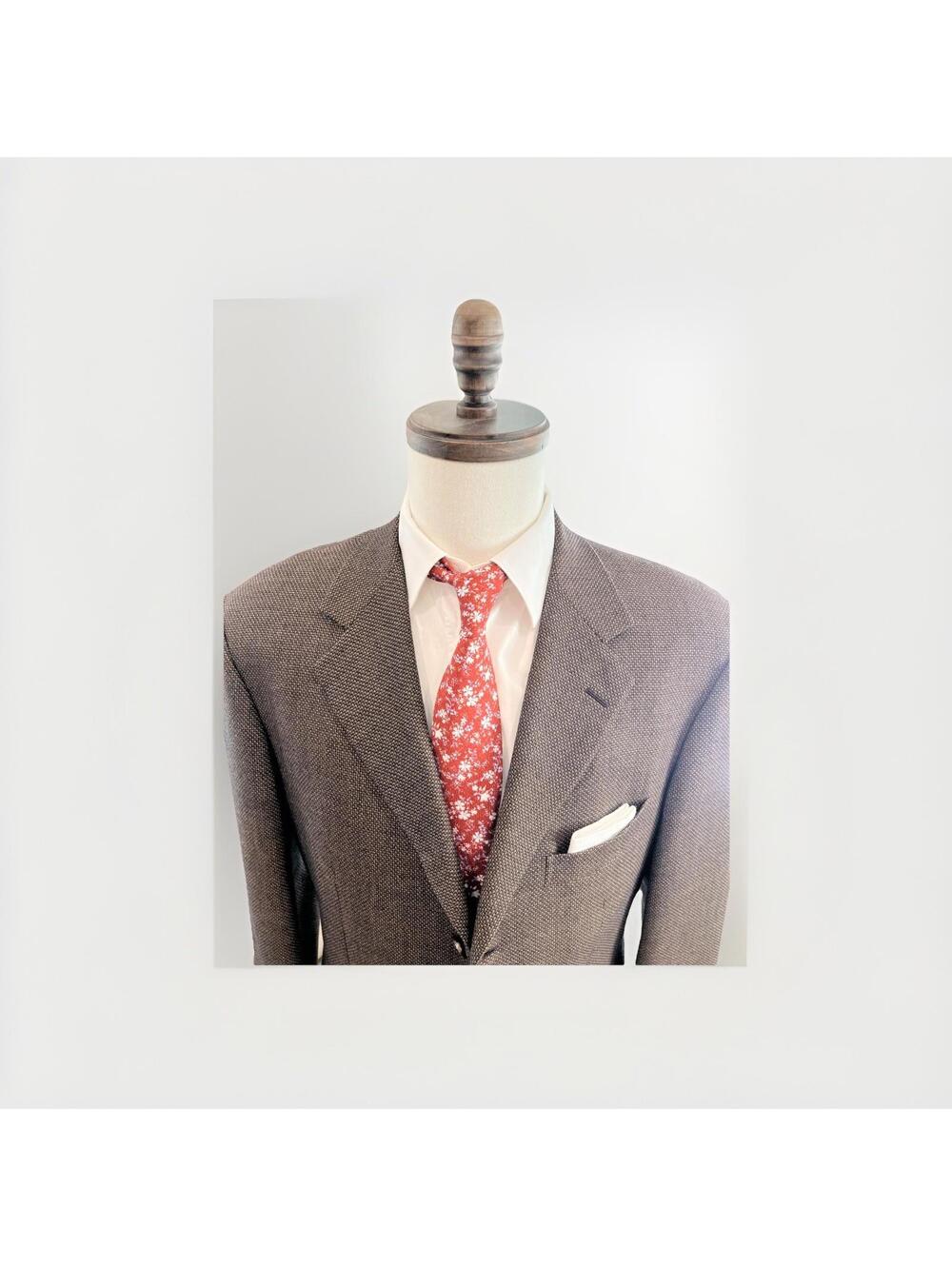 GORGEOUS PAL ZILERI MENS SPORT COAT EU56/US46L BROWN BIRDSEYE ITALY 100% WOOL